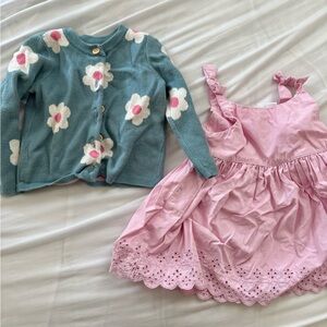 Bundle of Joe Fresh Light Pink Baby Dress & daisy sweater